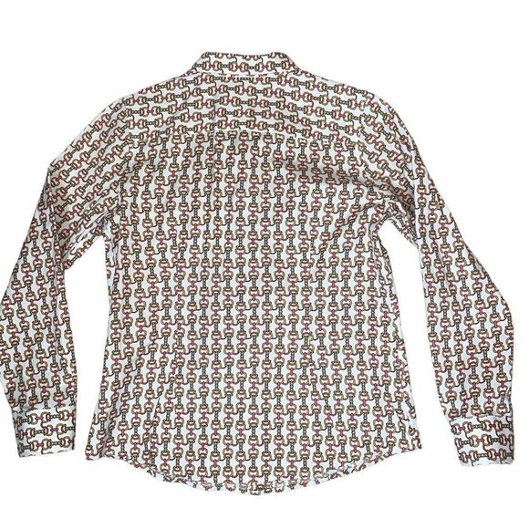 Talbots blouse brand No-iron SZ 6 button up fitted chain detailing casual top - Picture 3 of 8